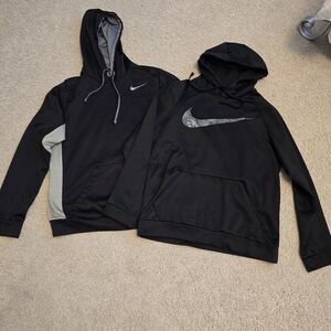 Nike Black Hoodies with Swoosh Logos Mens Small And Medium